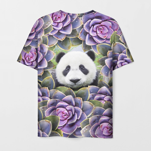 Мужская футболка 3D Панда среди цветов, цвет 3D печать - фото 2