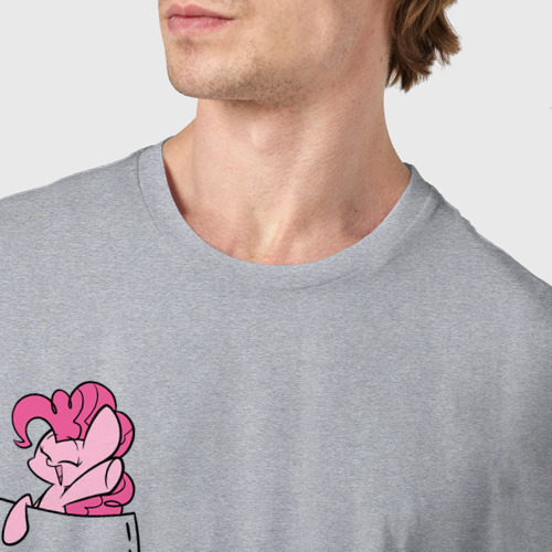 Мужская футболка хлопок с принтом Pinkie Dance в кармане, фото #4
