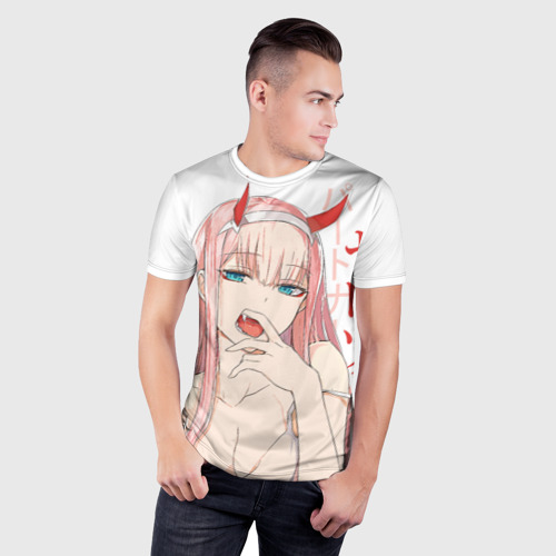 Мужская футболка 3D Slim Darling in the Franxx Zero Two, цвет 3D печать - фото 3