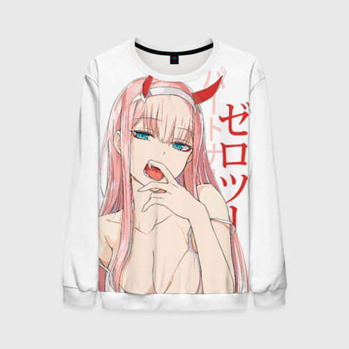 Мужской свитшот 3D Darling in the Franxx Zero Two, цвет белый