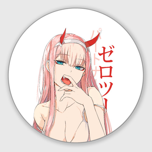 Круглый коврик для мышки Darling in the Franxx Zero Two