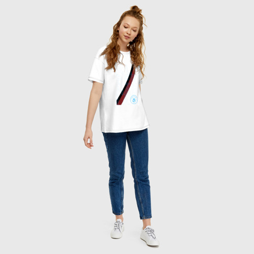 Женская футболка хлопок Oversize Manchester City - Classics, цвет белый - фото 5