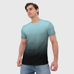 Мужская футболка 3D " Black and Blue " gradient - фото 2