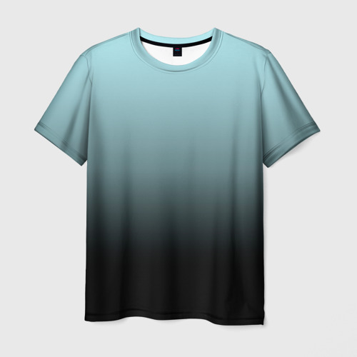 Мужская футболка с принтом  Black and Blue  gradient, вид спереди №1