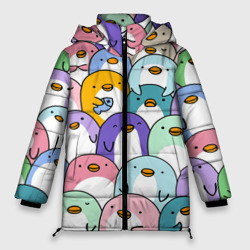 Женская зимняя куртка Oversize Пингвины