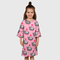 Детское платье 3D Пиксельные котики - фото 2
