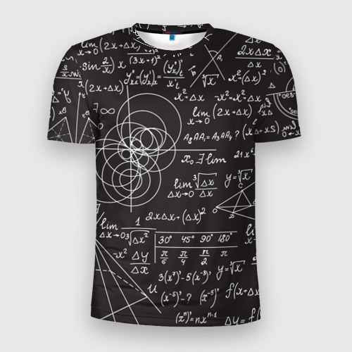 Мужская футболка 3D Slim с принтом Алгебра и Геометрия, вид спереди #2