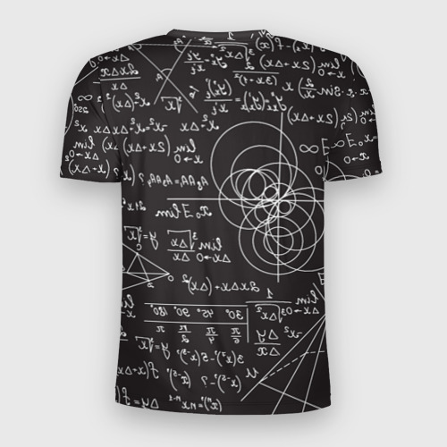 Мужская футболка 3D Slim с принтом Алгебра и Геометрия, вид сзади #1