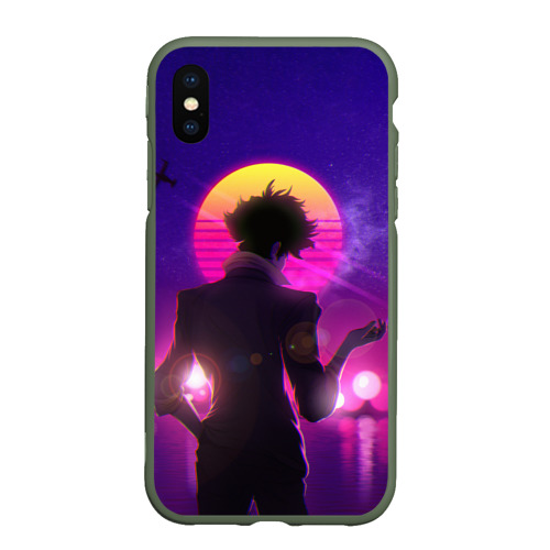 Чехол для iPhone XS Max матовый Cowboy Bebop. Spike Spiegel, цвет темно-зеленый