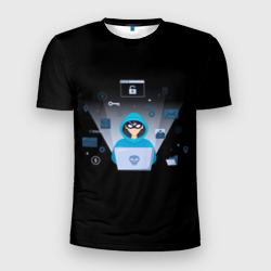 Мужская футболка 3D Slim Программист hacker