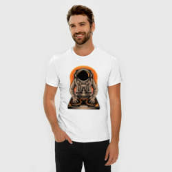 Мужская футболка хлопок Slim Космонавт диджей - cosmo DJ - фото 2