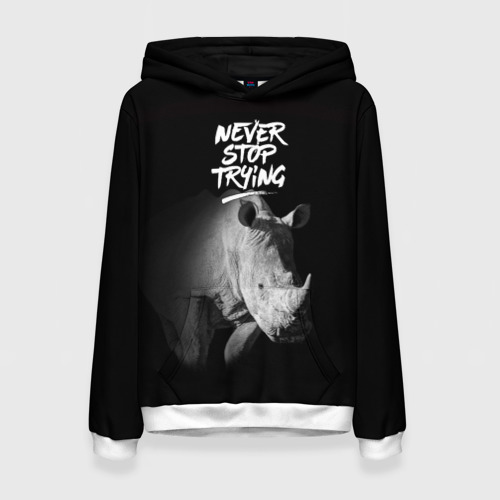 Женская толстовка 3D Nnever stop trying, цвет 3D печать