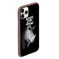 Чехол для iPhone 11 Pro матовый Nnever stop trying - фото 2