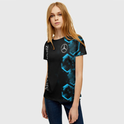 Женская футболка 3D Mercedes Мерседес Неон - фото 2