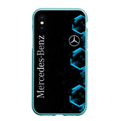 Чехол для iPhone XS Max матовый Mercedes Мерседес Неон