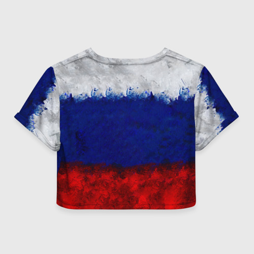 Женская футболка Crop-top 3D Россия Russia Герб, цвет 3D печать - фото 2