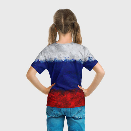 Детская футболка 3D с принтом Россия | Russia | Герб, вид сзади #2