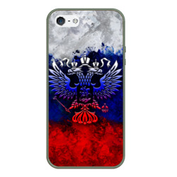 Чехол для iPhone 5/5S матовый Россия Russia Герб