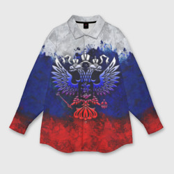 Мужская рубашка oversize 3D Россия Russia Герб