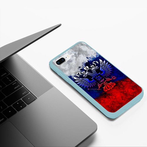 Чехол для iPhone 7Plus/8 Plus матовый Россия Russia Герб, цвет мятный - фото 5
