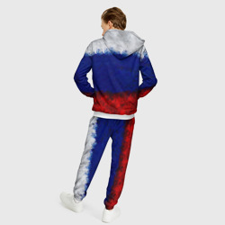 Костюм с принтом Россия Russia Герб для мужчины, вид на модели сзади №2. Цвет основы: белый