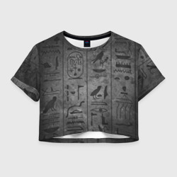 Женская футболка Crop-top 3D Египетские Иероглифы 3D