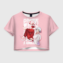 Женская футболка Crop-top 3D Divine white snake