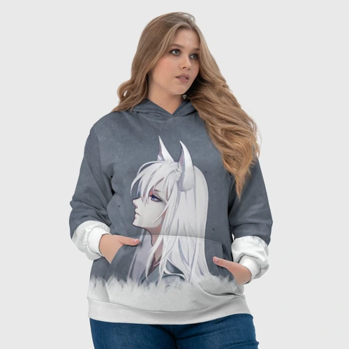 Женская толстовка 3D с принтом Демон-лис Томоэ, фото #4