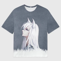 Женская футболка oversize 3D Демон-лис Томоэ
