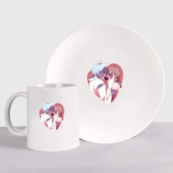 Набор: тарелка + кружка Tomoe and Nanami Kiss