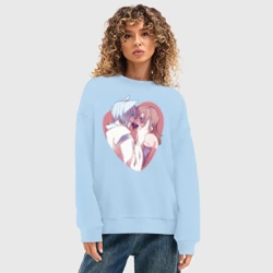 Женский свитшот oversize без начеса хлопок Tomoe and Nanami Kiss - фото 2