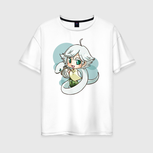 Женская футболка из хлопка оверсайз с принтом Snake Mizuki, вид спереди №1