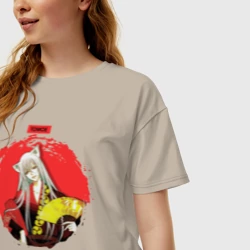 Женская футболка хлопок Oversize Red Tomoe - фото 2