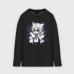 Женский лонгслив oversize хлопок Kitsune Chibi