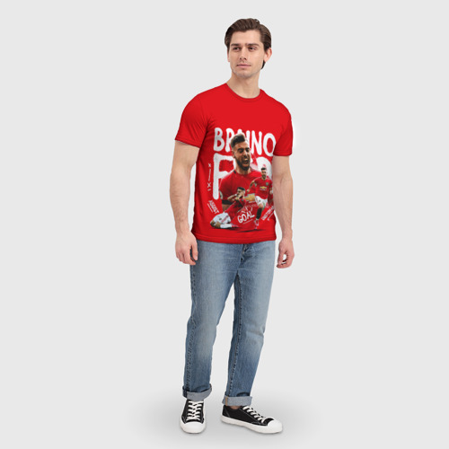 Мужская футболка 3D Бруно Фернандеш Манчестер, цвет 3D печать - фото 5