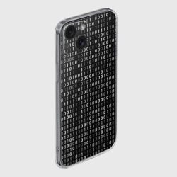 Чехол для iPhone 15 силиконовый с защитой камеры Двоичный код программист - фото 2