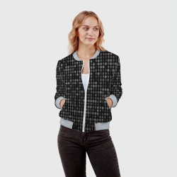 Женский бомбер 3D Двоичный код программист - фото 2