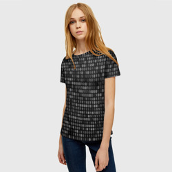 Женская футболка 3D Двоичный код программист - фото 2