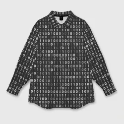 Женская рубашка oversize 3D Двоичный код программист