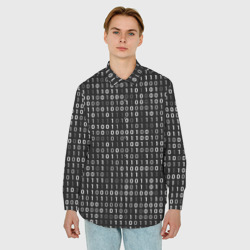 Мужская рубашка oversize 3D Двоичный код программист - фото 2