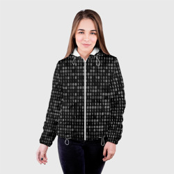 Женская куртка 3D Двоичный код программист - фото 2