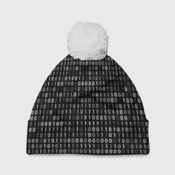 Шапка 3D c помпоном Двоичный код программист