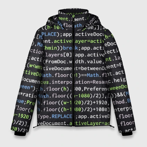 Мужская зимняя куртка 3D Javascript программист