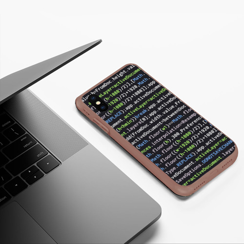 Чехол для iPhone XS Max матовый Javascript программист, цвет коричневый - фото 5