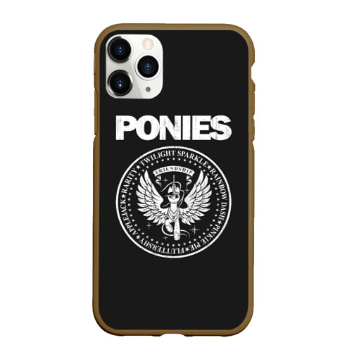 Чехол для iPhone 11 Pro матовый с принтом Pony x Ramones, вид спереди #2