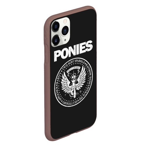 Чехол для iPhone 11 Pro матовый с принтом Pony x Ramones, вид сбоку #3