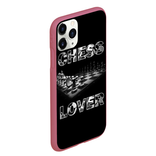 Чехол для iPhone 11 Pro Max матовый Chess Lover Любитель шахмат, цвет малиновый - фото 3