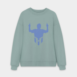 Мужской свитшот oversize без начеса хлопок Месси - Чемпион