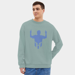 Мужской свитшот oversize без начеса хлопок Месси - Чемпион - фото 2