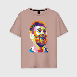 Женская футболка хлопок Oversize Messi Smile